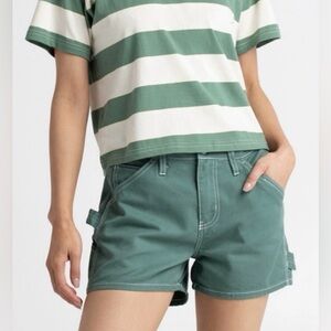Dickies High Rise Ivy Green Cargo Carpenter Shorts Women’s Size 7/28 100% Cotton